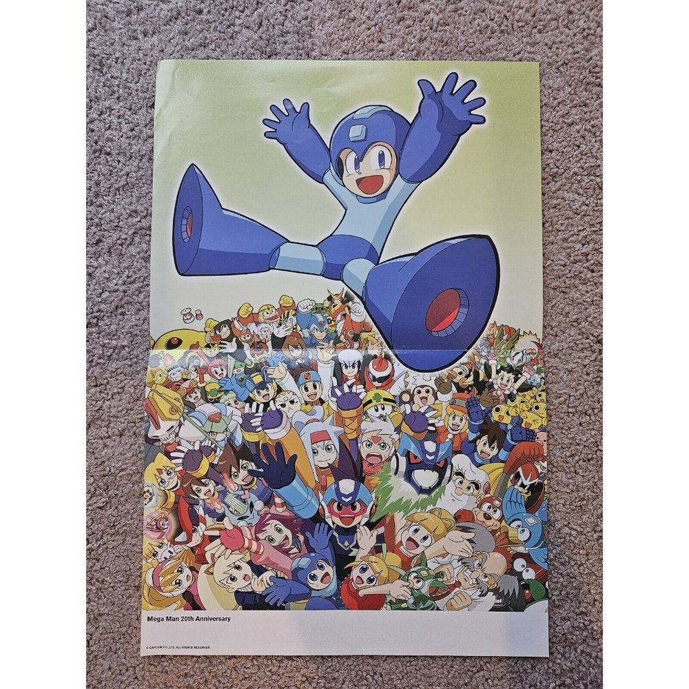 Mega Man 20th Anniversary 15.5''x11.5'' Nintendo Power Double Sided Poster